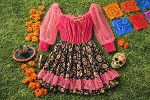 Forum Novelties Day of the Dead Plus Size Marigold Catrina Skull Costume Dress